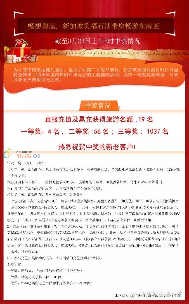 暢游東南亞中獎快報(bào)！截止8月23日上午8時中獎情況
